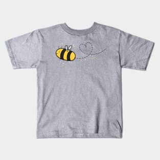 Cute Wholesome Bee doing a Heart Loop Dee Loop, Digital Illustration Kids T-Shirt